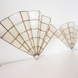 Pair of mother-of-pearl fan-shaped sconces