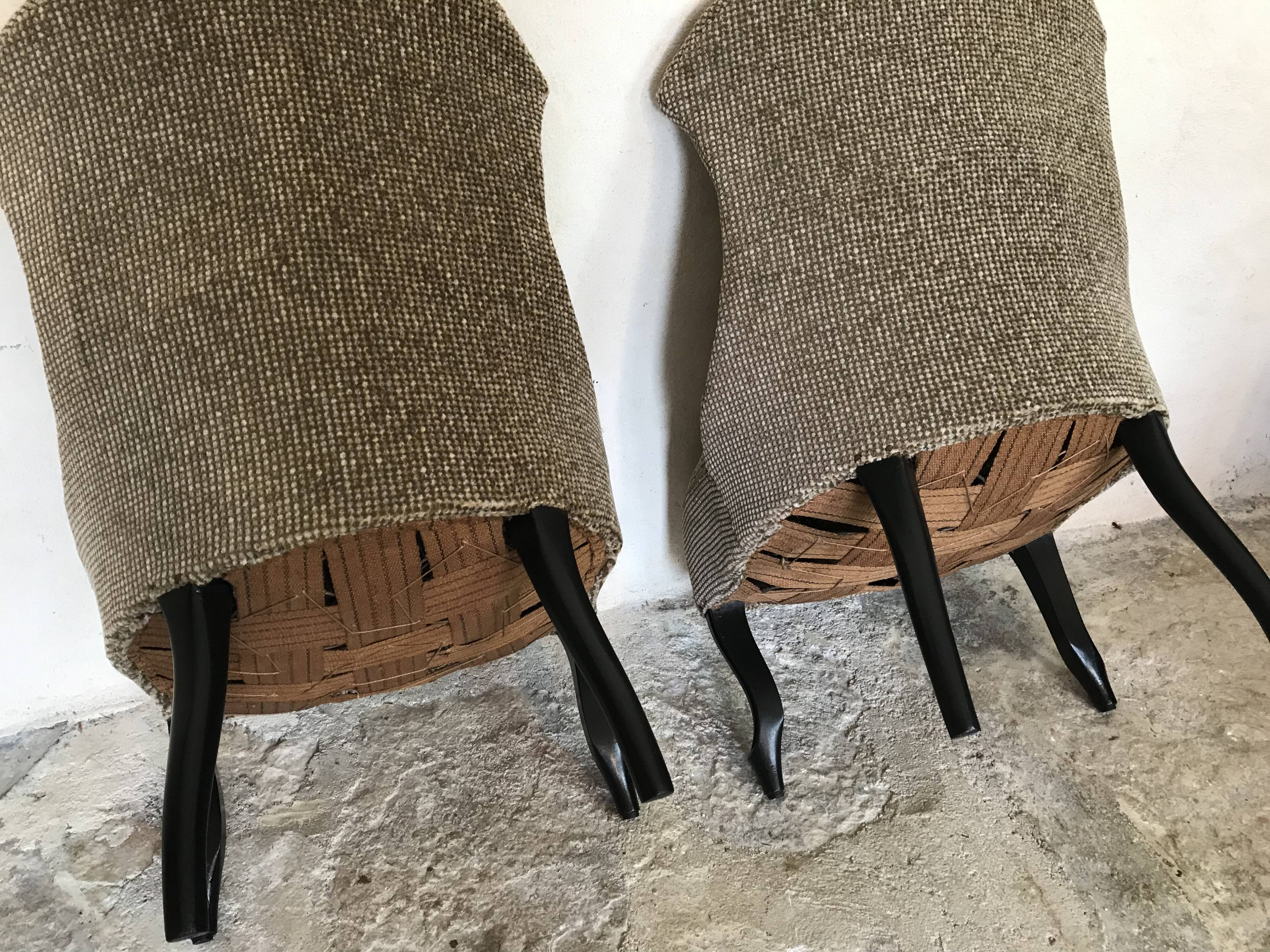 Pair of vintage chairs mid-century toad shape