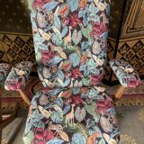Paire de fauteuils poly confort et 1 repose- pieds