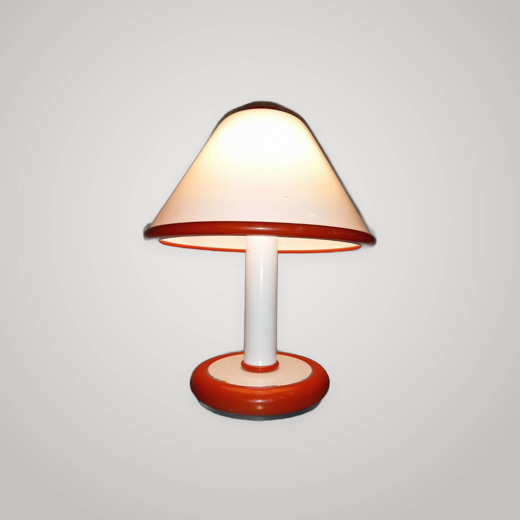 Beautiful Vintage Murano White Mushroom Table Lamp
