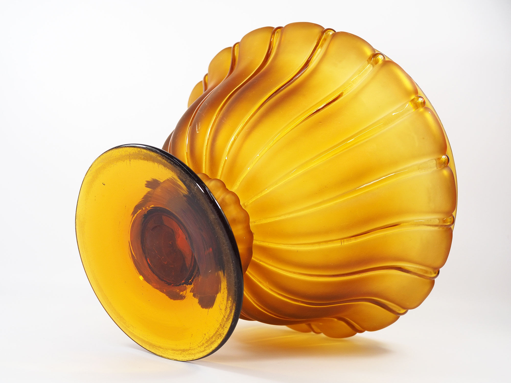 Art Deco Amber Glass Centerpiece Bowl-Circa 1930s