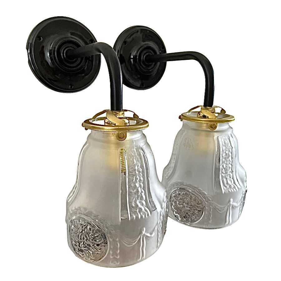 Pair of new electrified Art Deco wall lamps