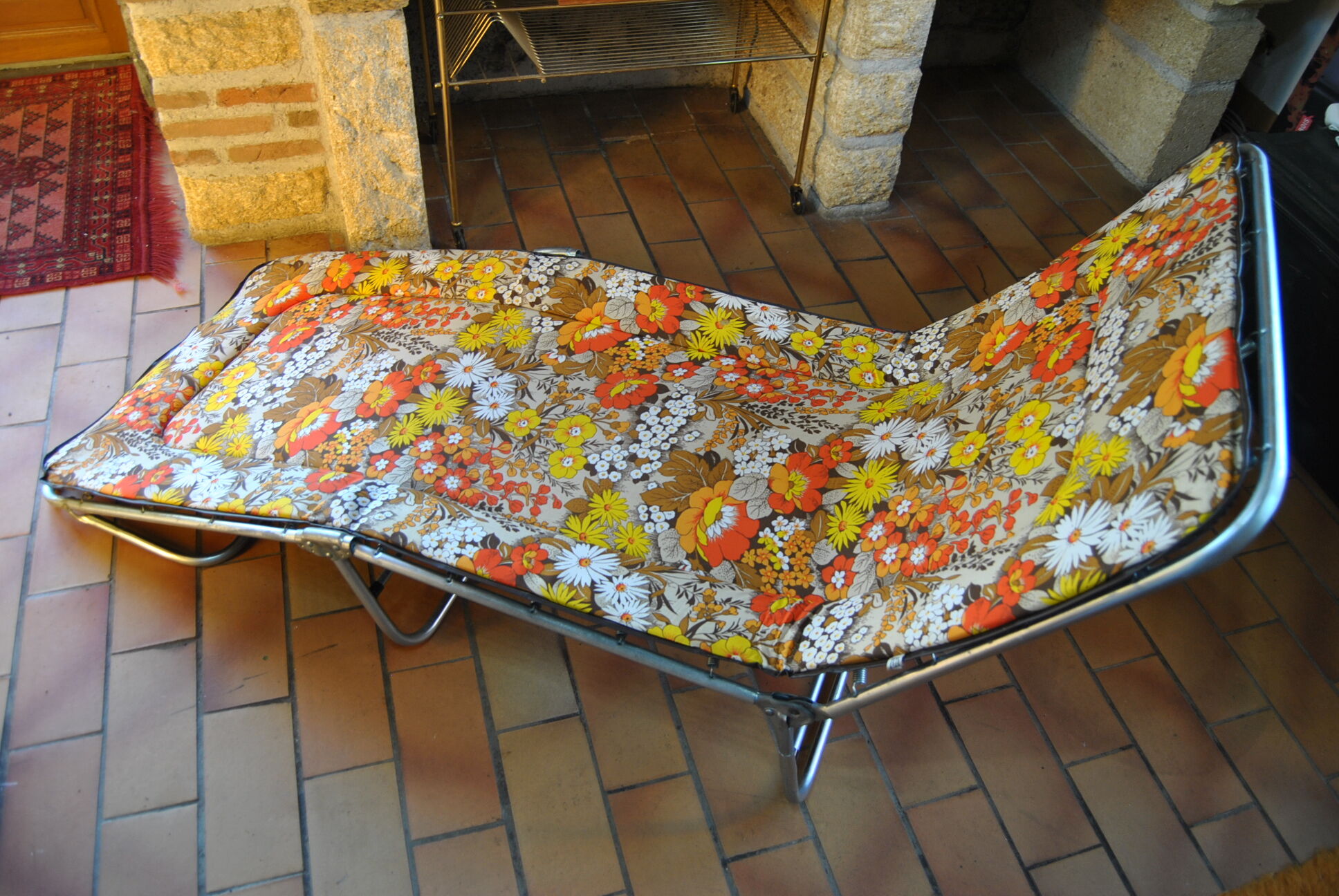 Vintage sunbathing deckchair 70s
