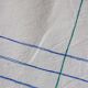 Tablecloth, ecru, blue/green stitching