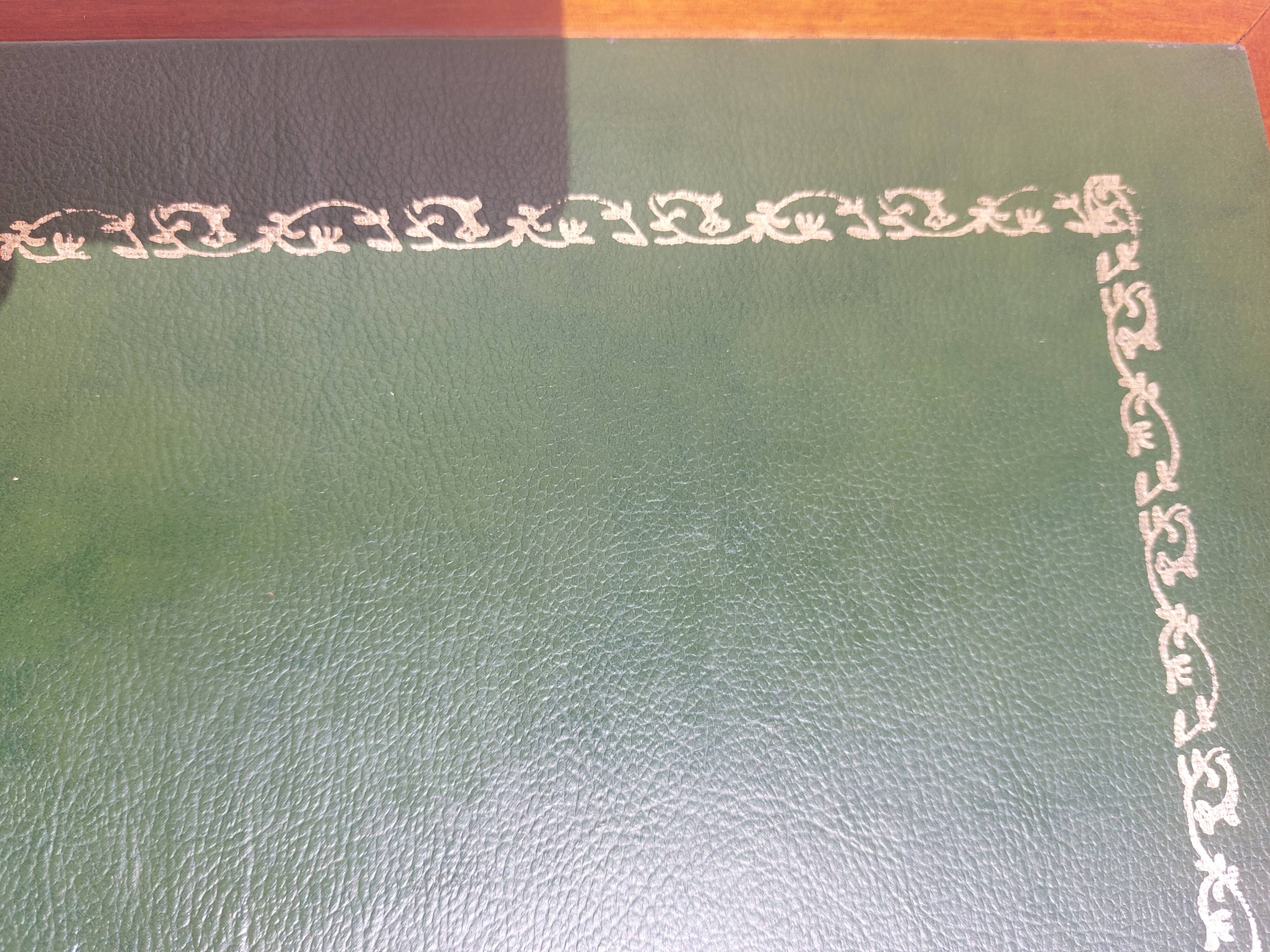 Green leather top desk