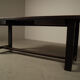 Jean Batenburg dark stained oak dining table for MI, Belgium, circa 1969