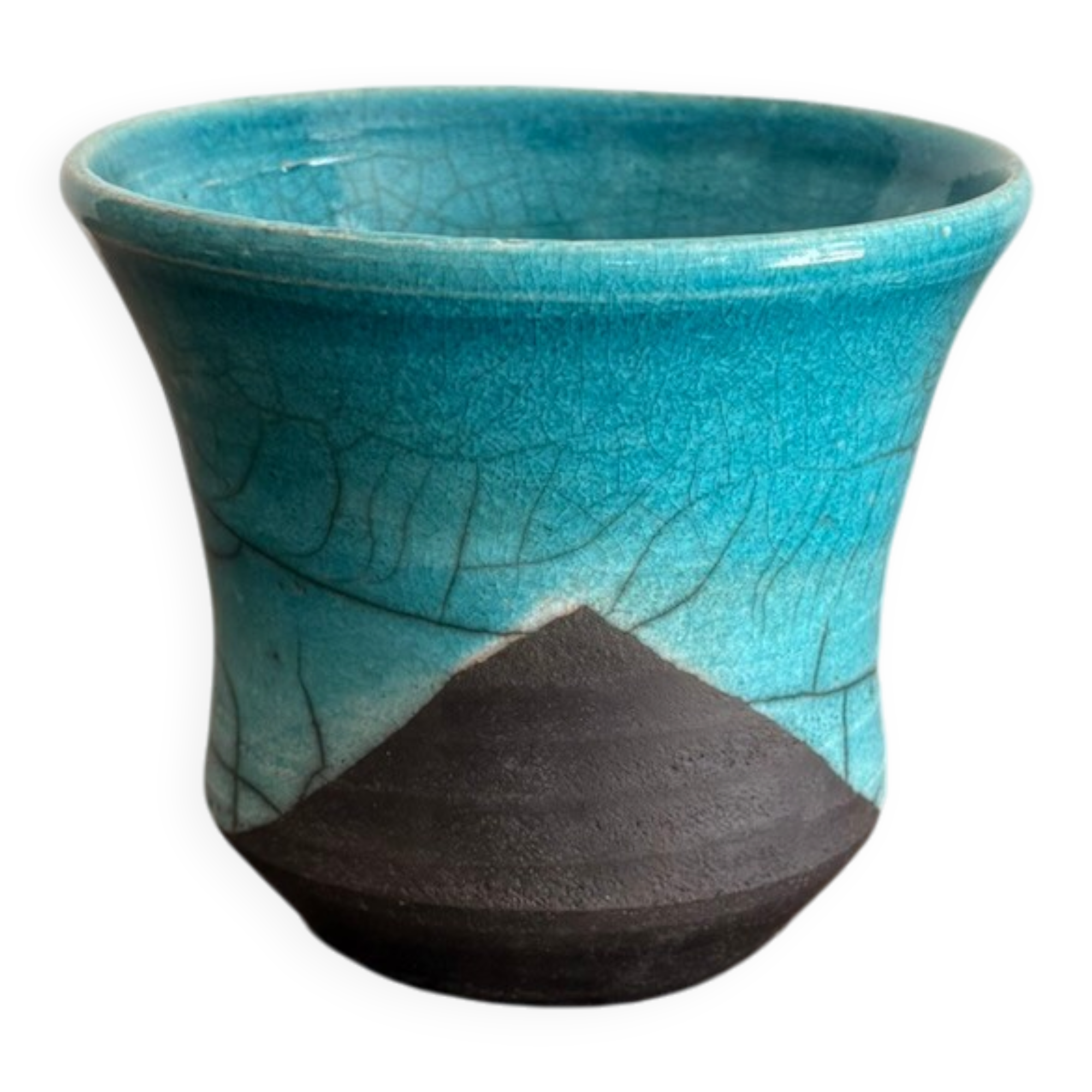 Pocket Vase Bowl Ashtray Raky Signed Pottery Craft Turquoise Z