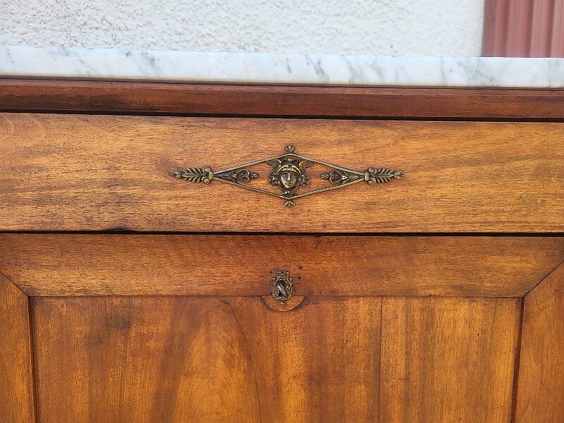 Empire secretary with detached columns in walnut from the 19th century