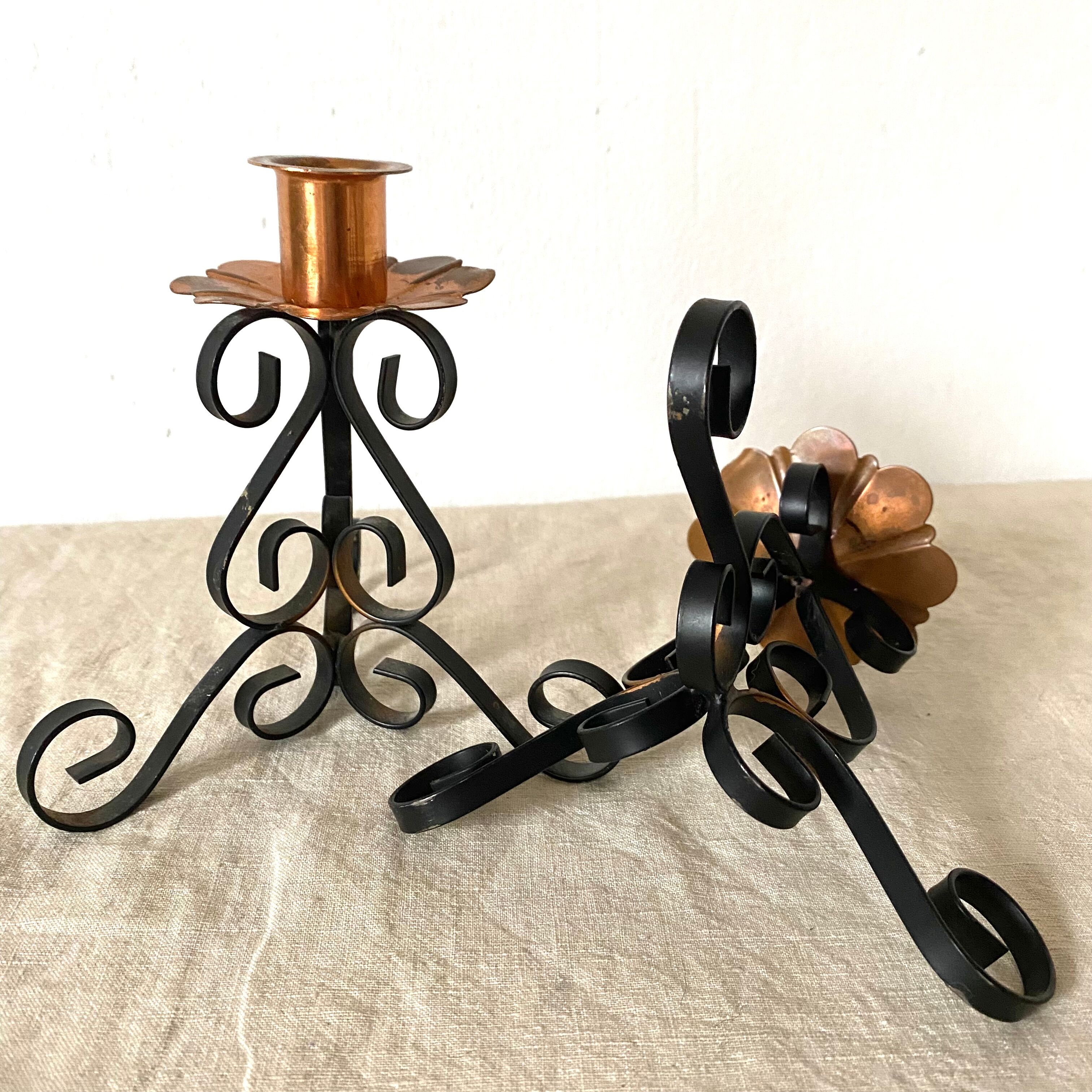 Pair of vintage retro candlesticks