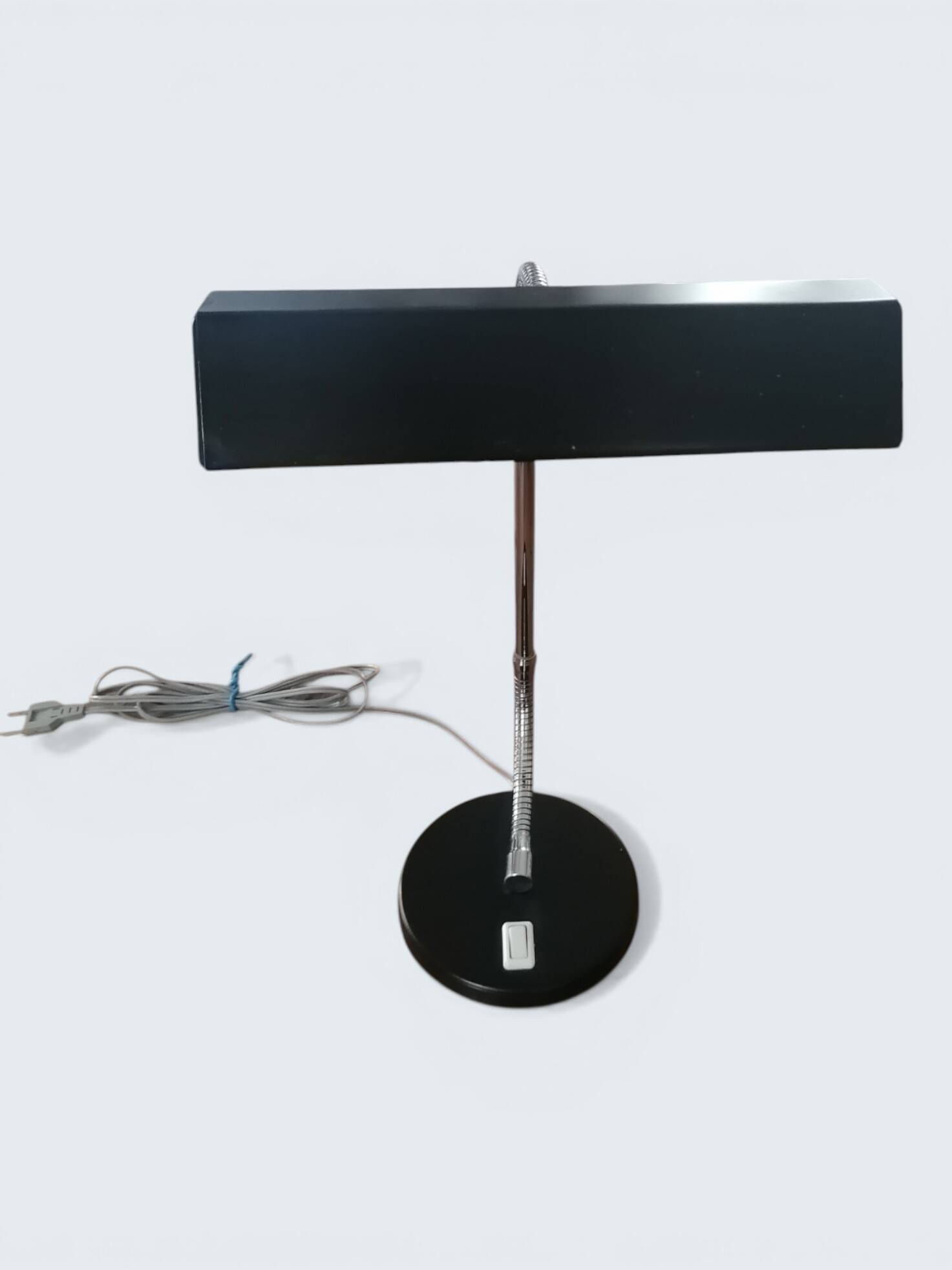 Matte black and chrome lamp from the 80s - Vintage space age Notaire lamp.