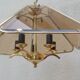 Vintage chandelier 70/80 gilded and smoked glass