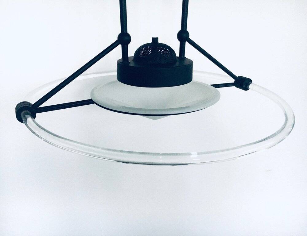 Black pendant lamp, 1980s