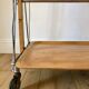 Metal trolley in beech wood and metal upright from the 60s