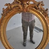 Mirror of style Louis XVI gilded stucco 1880