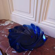 Beautiful large vintage cobalt blue glass bowl