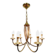 6-light chandelier in bronze and brass