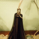 Suspension signed Vianne, inverted drop in glass lined black nuanced and purple interior