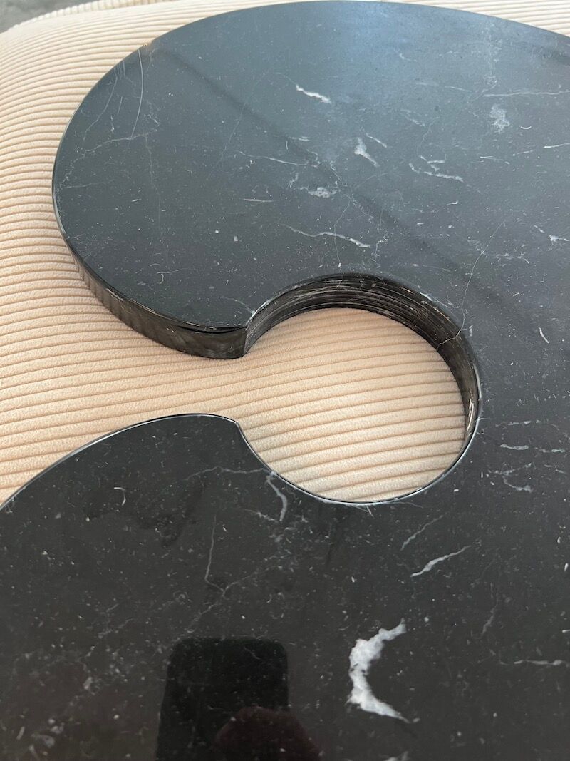 Side table series "Eros" in Marble by Angelo Mangiarotti for Skipper, contemporary edition