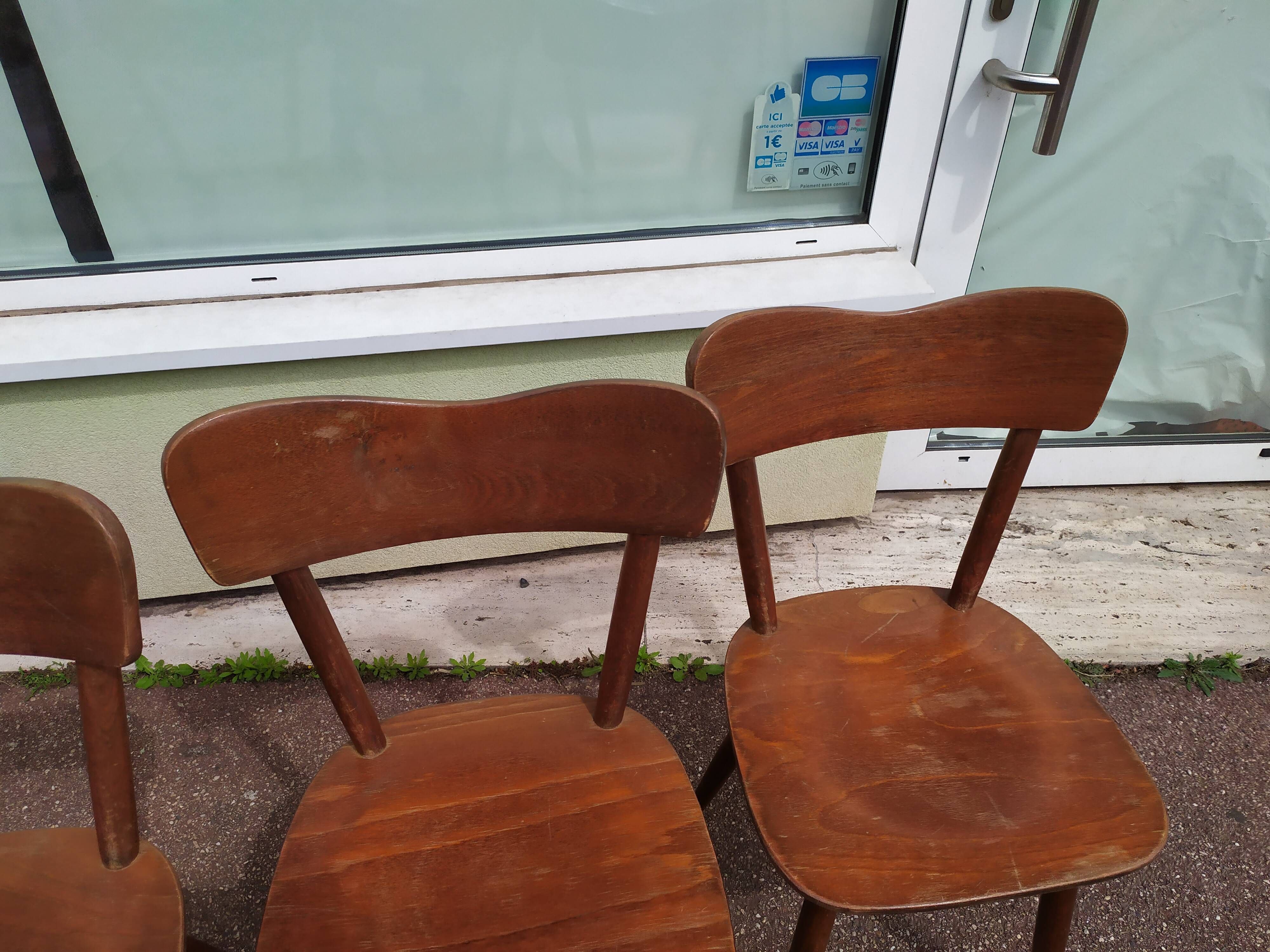 Lot of 6 wooden bistro chairw German