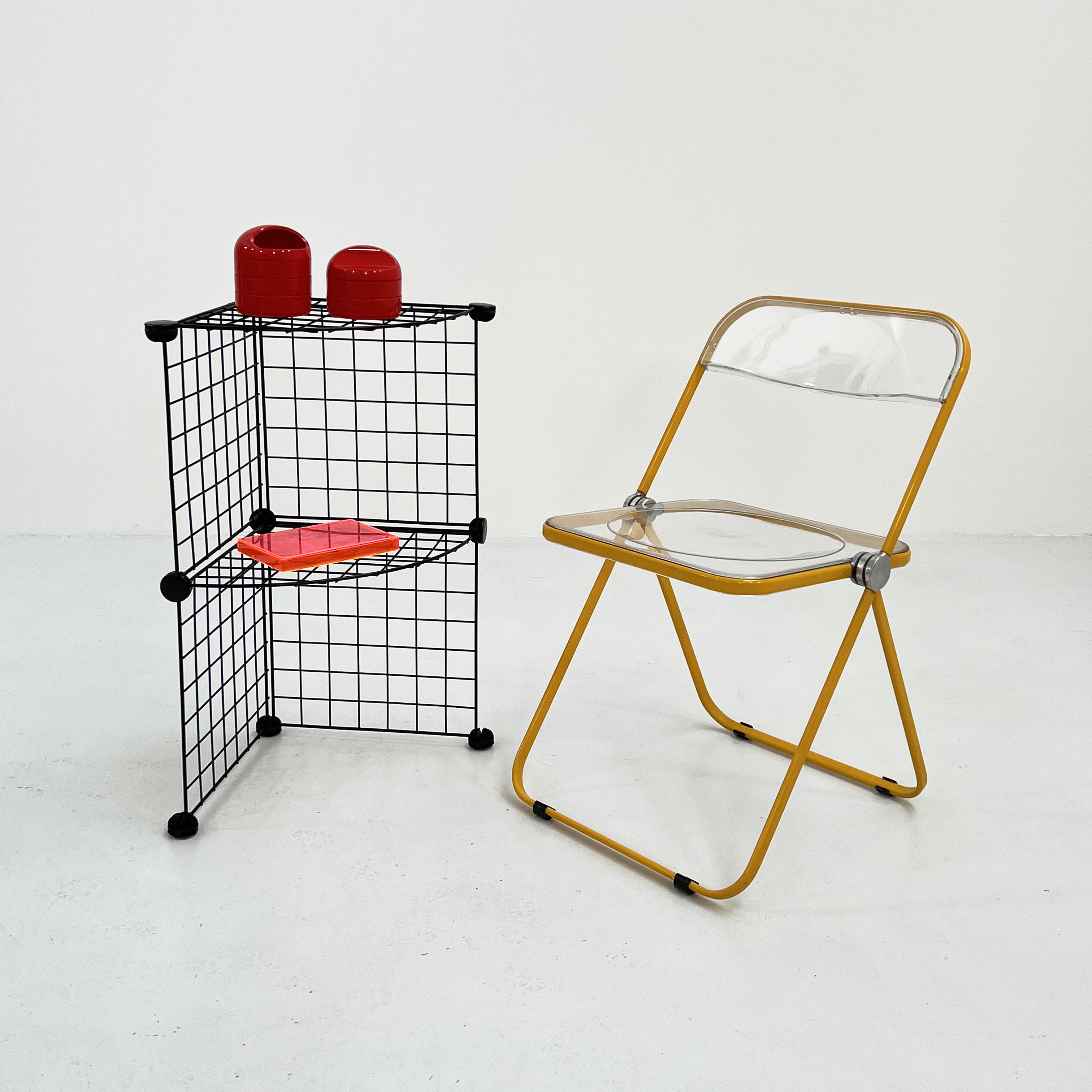 Modular metal corner shelf, 1980