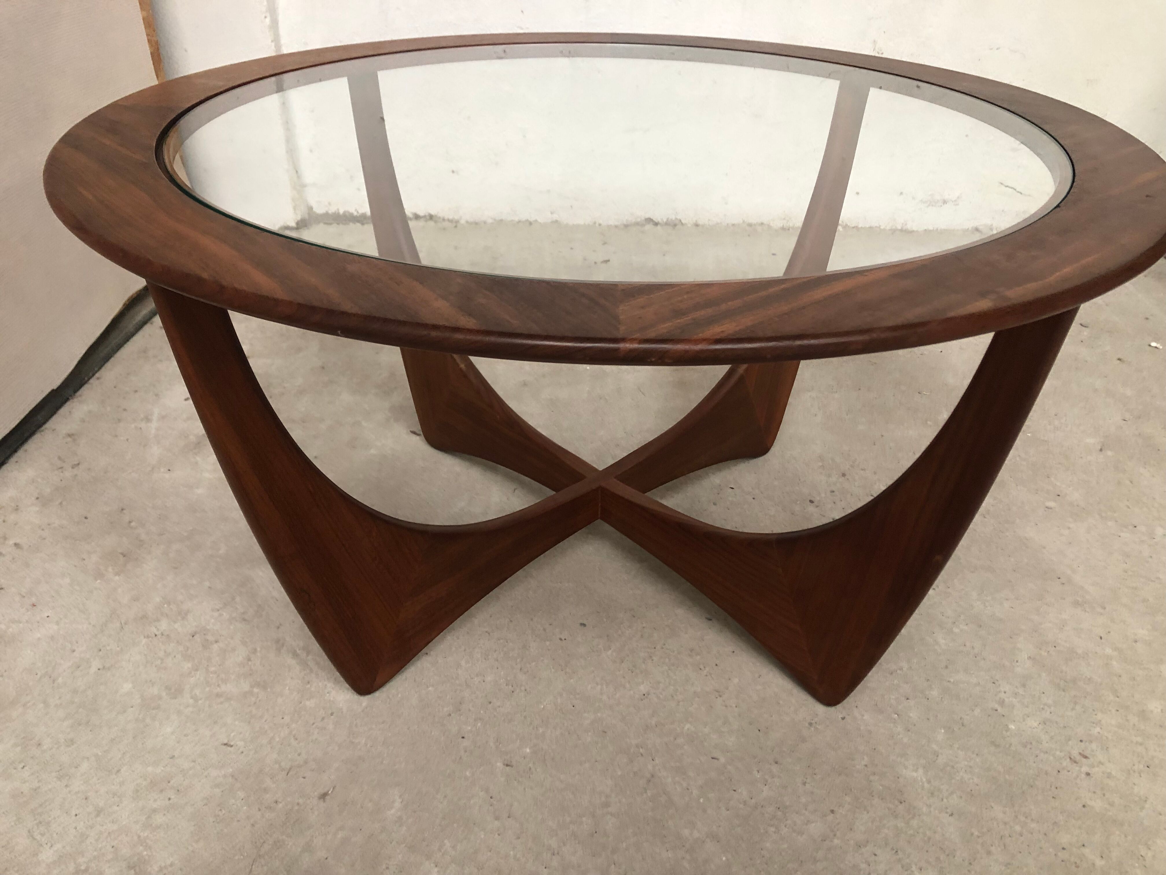 Round Astro coffee table by G-Plan teak 60s
