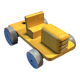 Yellow wooden tractor, antique toy