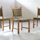 Chaises de salle à manger en chêne danois brutaliste des années 1960 dans le style de H. Kjærnulf