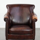Characterful and comfortable cowhide leather armchair