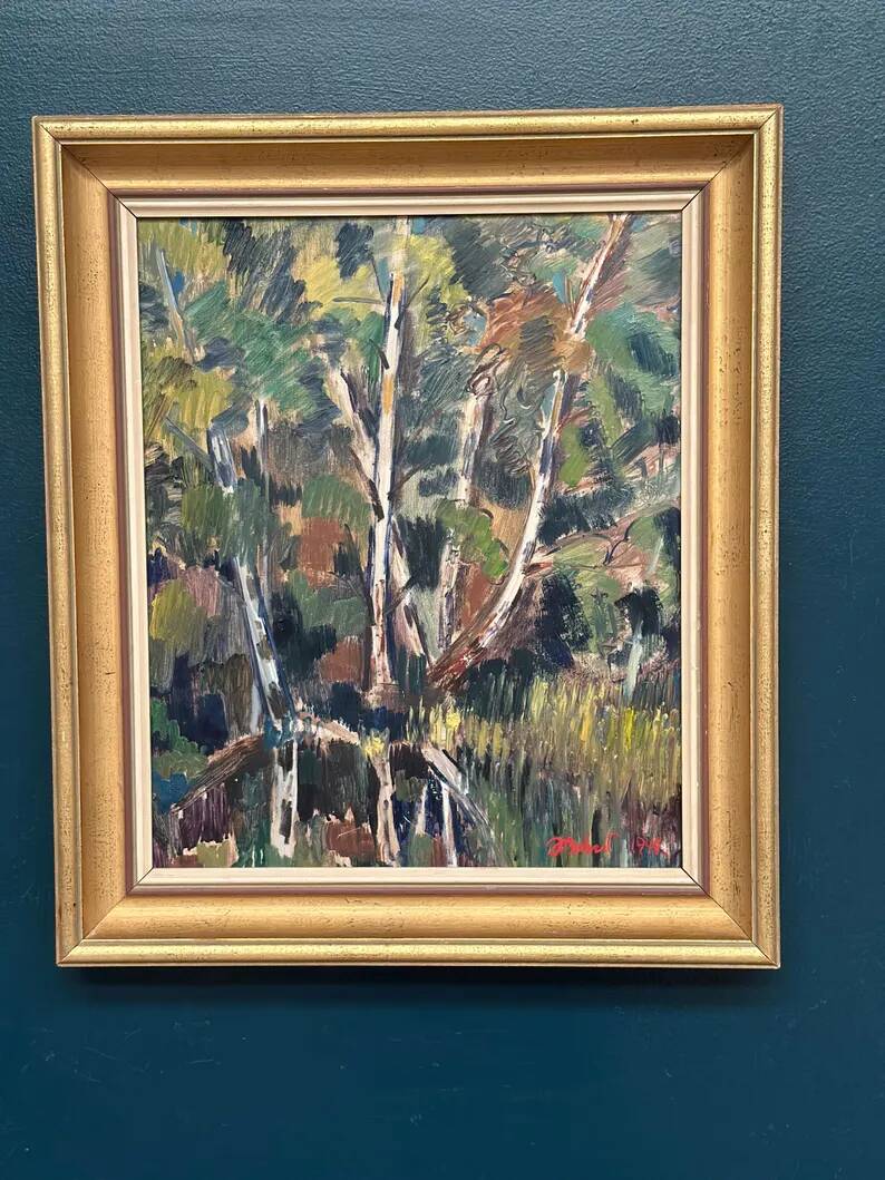 Original Swedish Oil on Panel – “Forest” by Arvid Herbert