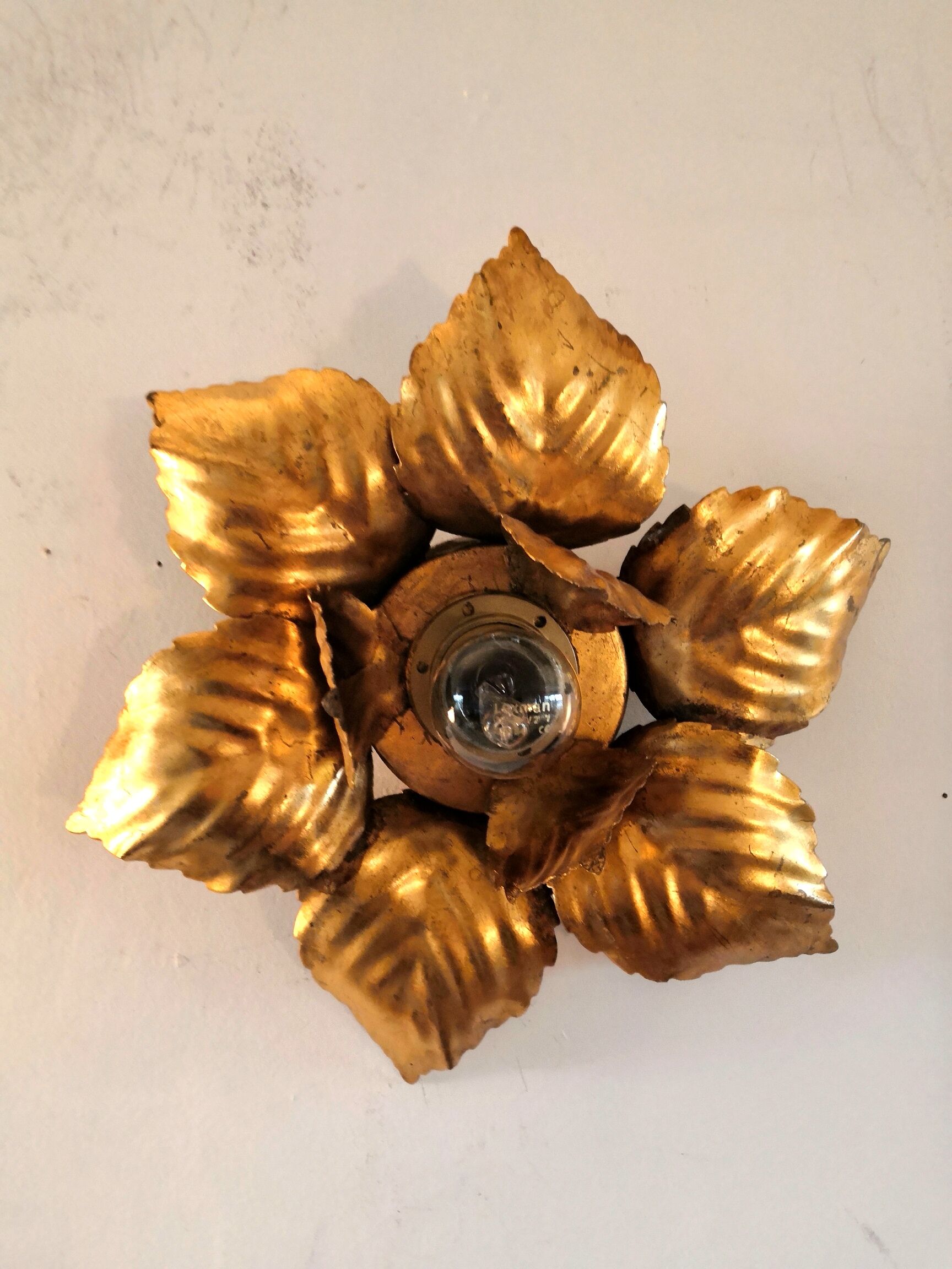FL wall lamp in gilded metal design 70s