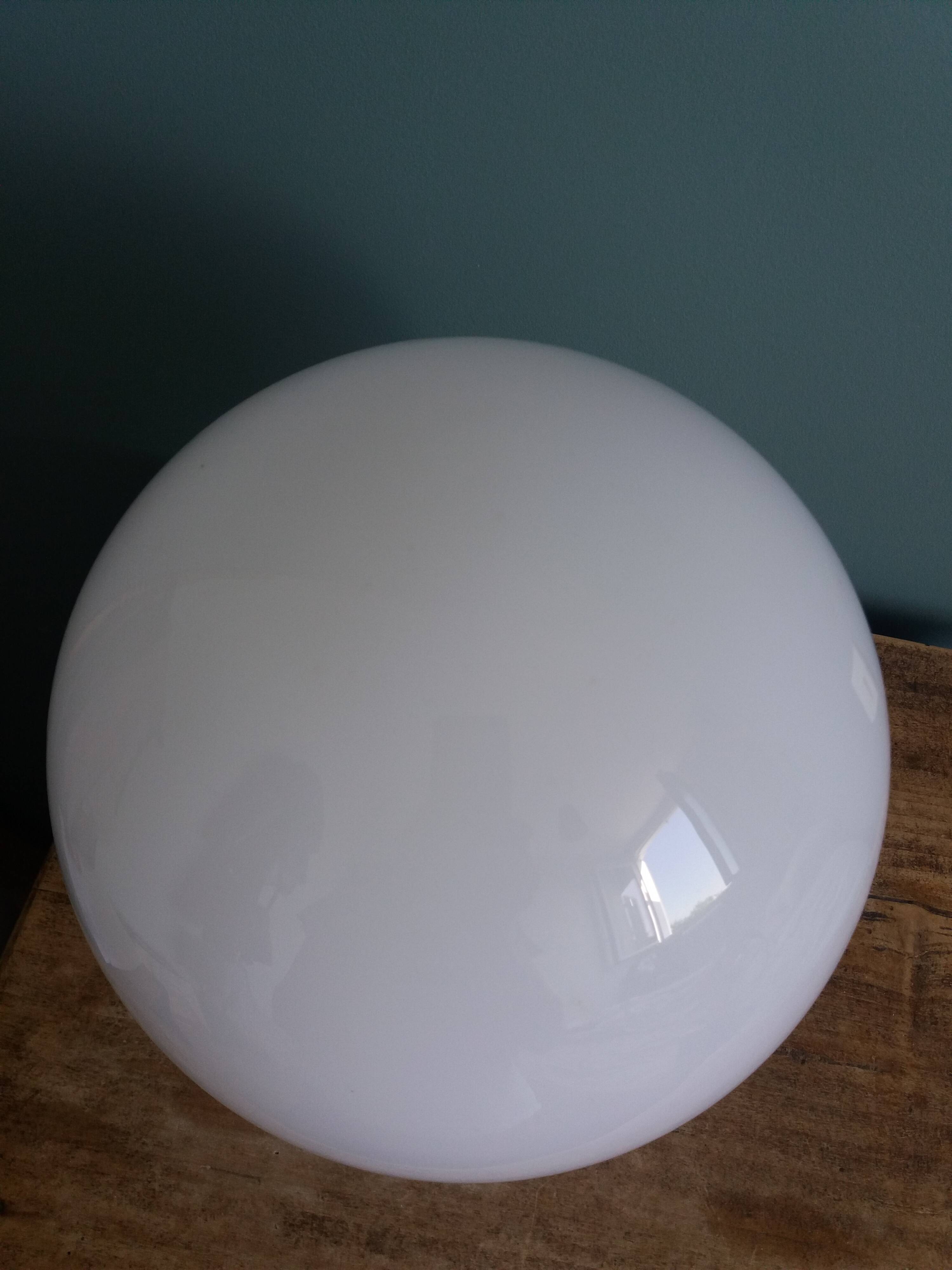 White glass opaline ball globe 20 cm