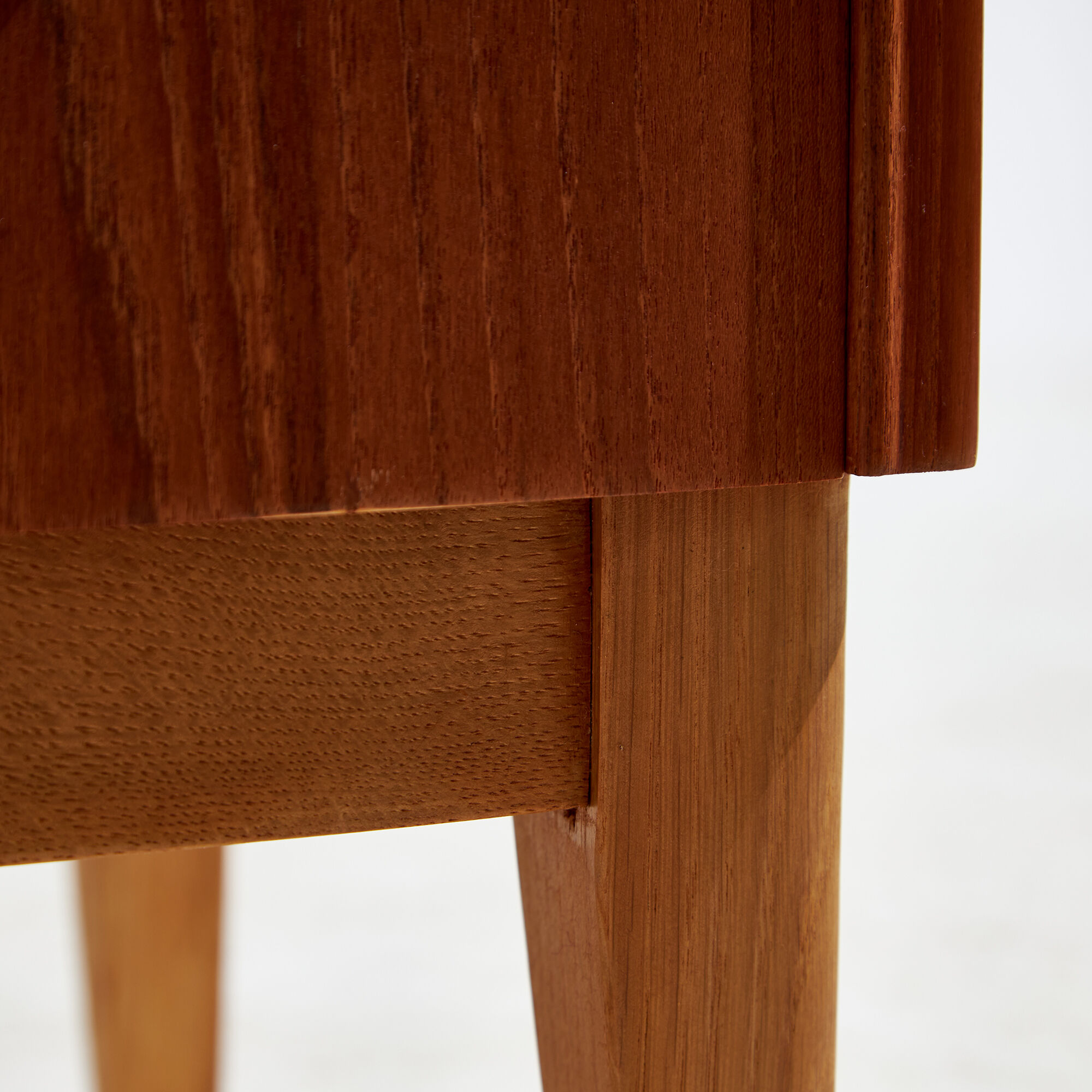 Restored commode in teak and beech.