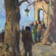 Hst painting "lake orta" cusio italy pino pessina da castanedo (1911 / 1991)