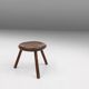Hand-Carved Wood Tripod Stool, France, 1900s