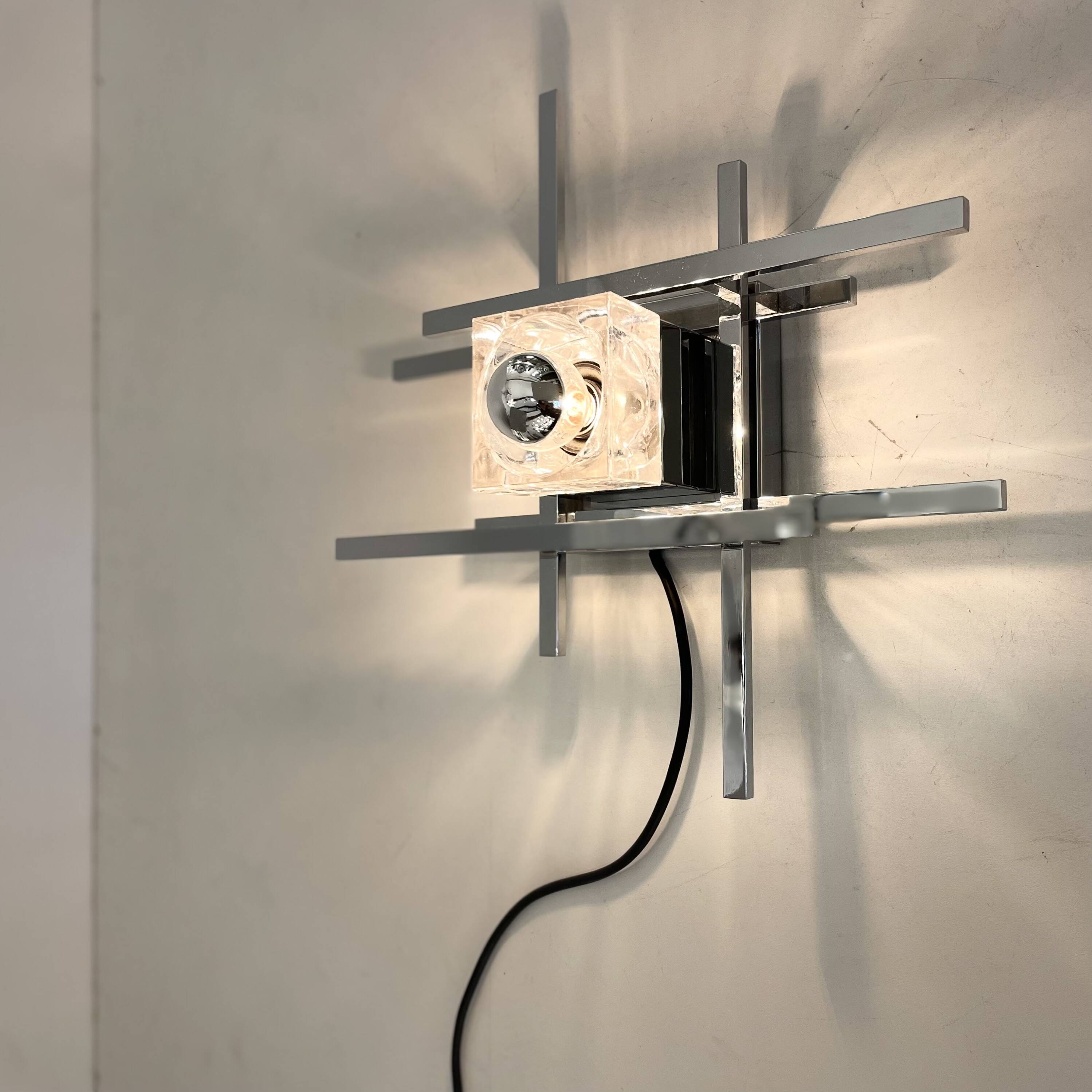 Cubic, Wall Lamp by Gaetano Sciolari, 1970s