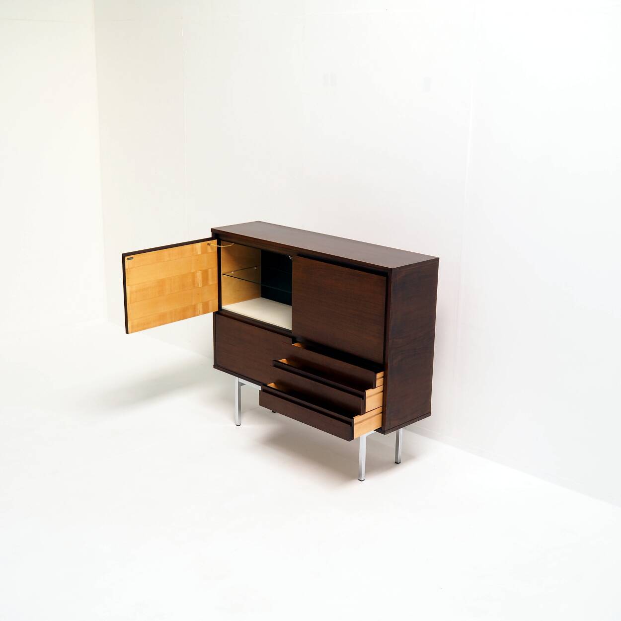 1960s Vintage Bar Cabinet in the Style of Alain Richard