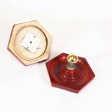 Original vintage deep red ceramic sconces by Hustadt Leuchten