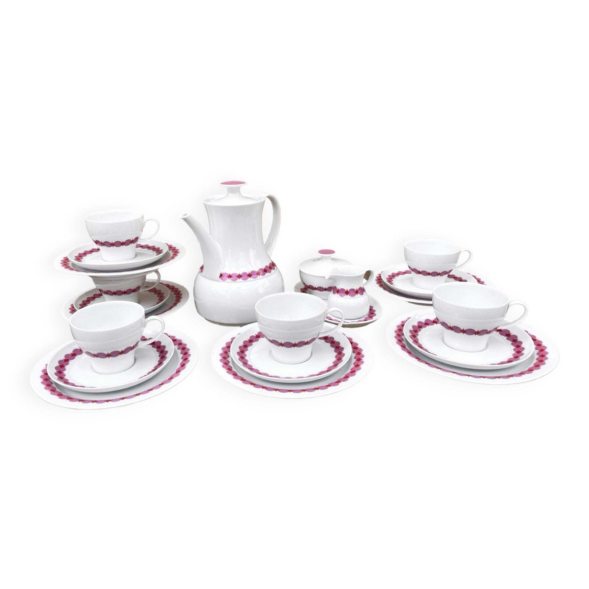 Thomas-Rosenthal porcelain coffee service, Germany, 1970s.