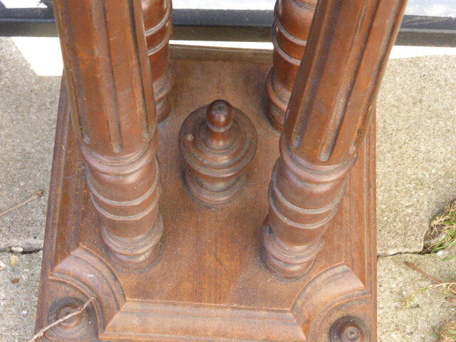Old wooden saddle, 4 columns, chiseled,