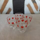 Liquor service 8 shot glasses "card game" vintage