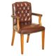 Fauteuil de bureau Gainsborough style George II Chesterfield cuir