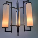 Lustre/suspension tubulaire chromé de style Bauhaus, design unique, années 1930 - fonctionnalisme