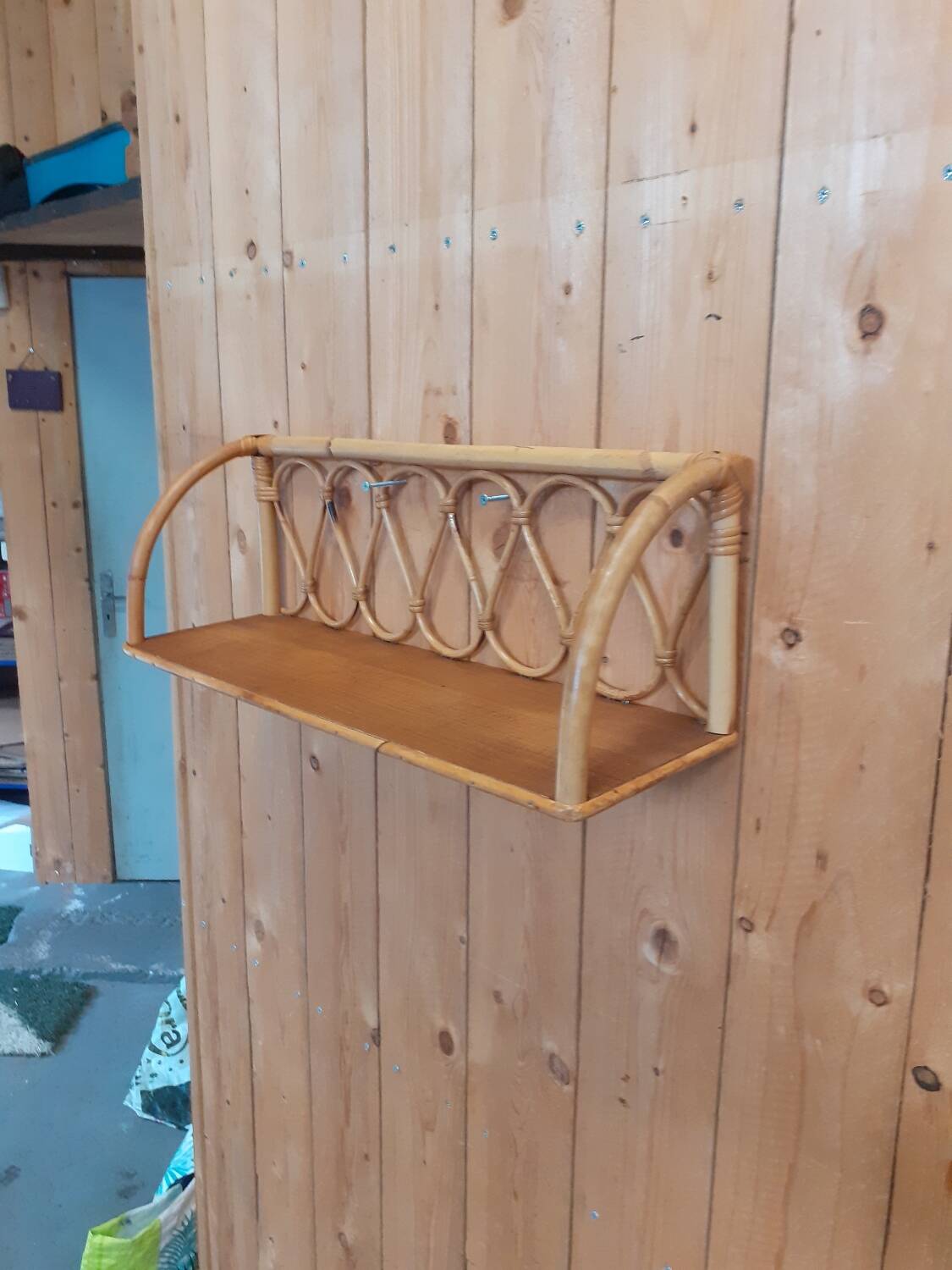 Rattan shelf