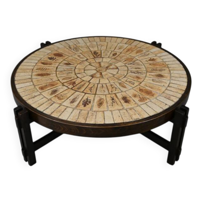Table basse signée R. Capron, collection les Herbiers, Vallauris – 1960