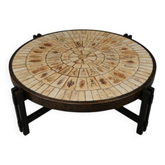 Coffee table signed R. Capron, collection les Herbiers, Vallauris – 1960