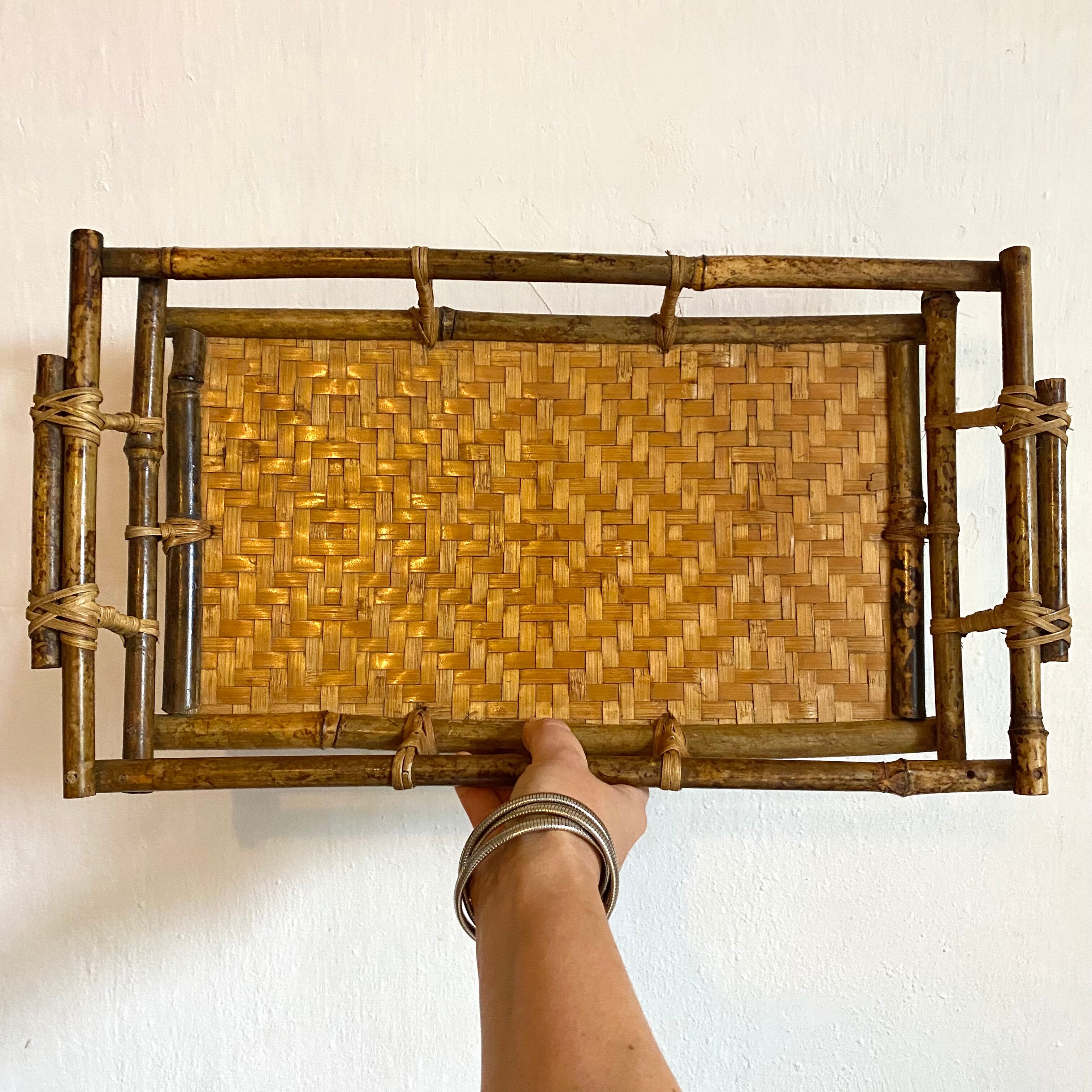 Vintage bamboo tray