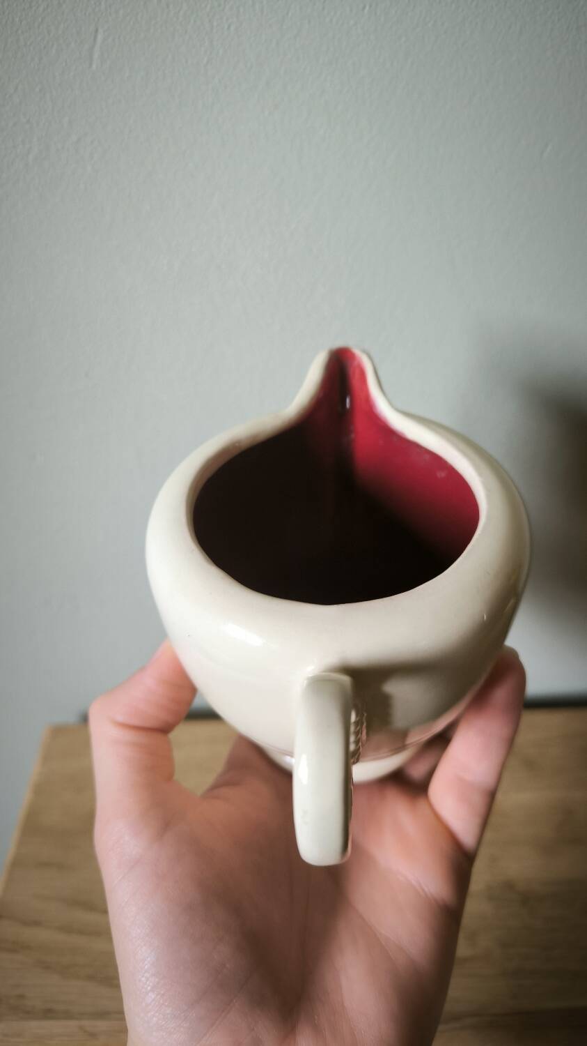 Carafe pitcher milk jug vintage barbotine Saint Clement France B letalle