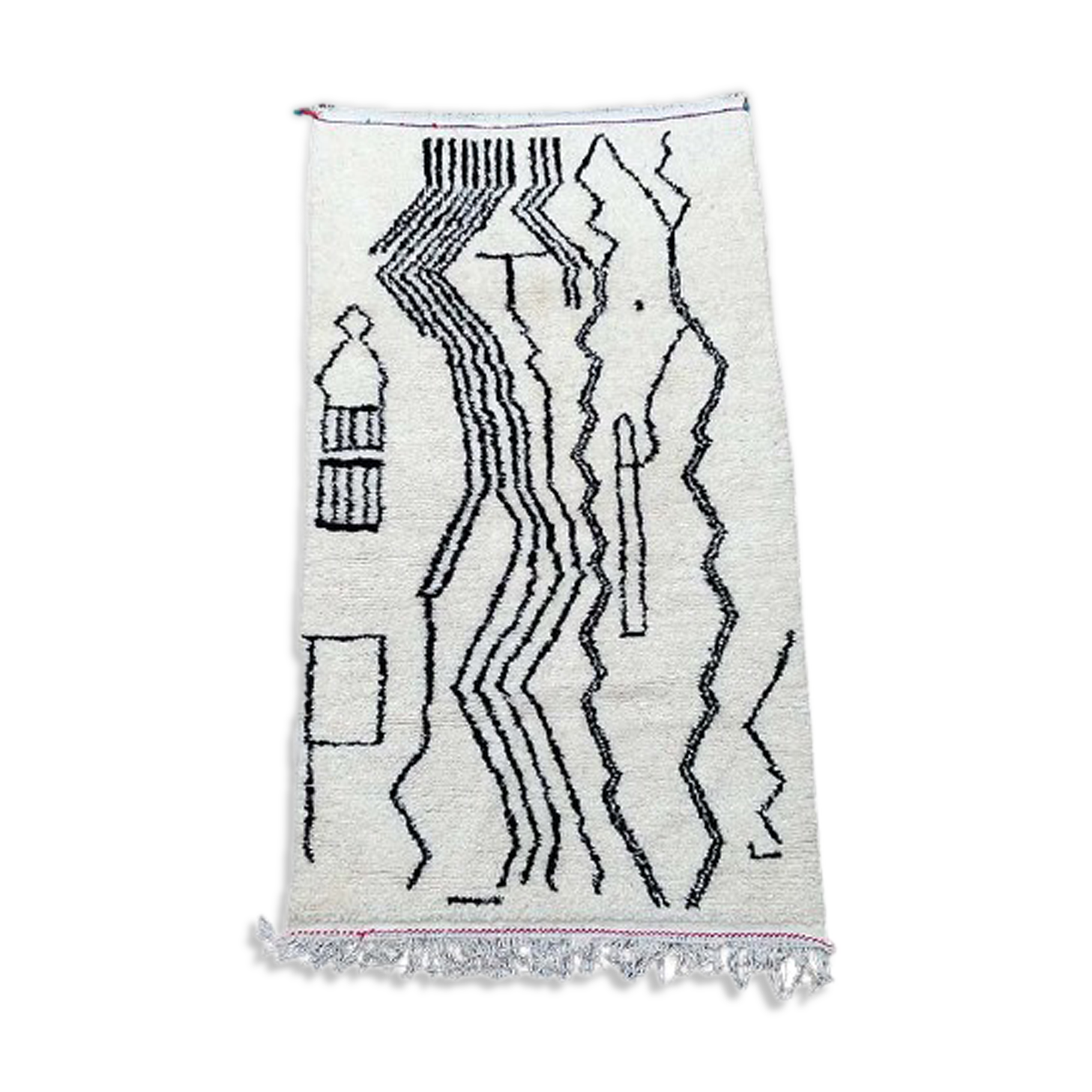 Azilal carpet white and black berber