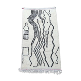Tapis azilal blanc et noir berbère