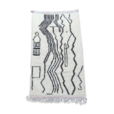 Tapis azilal blanc et noir berbère